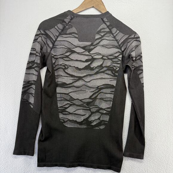 Odlo Shirt Women's Large Black Gray Running Compression Training Workout Gym - Picture 7 of 9